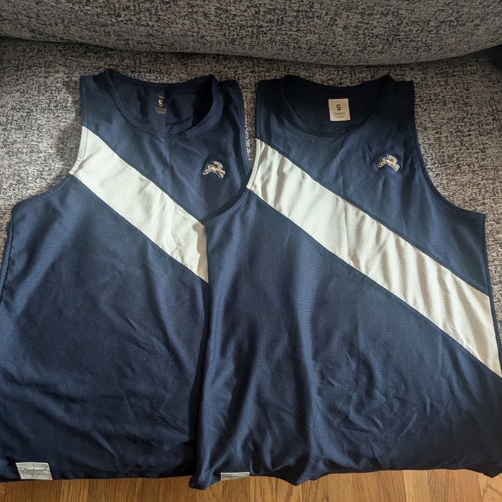 Lot of Tracksmith Women's Van Cortlandt Singlets, Navy/Cream, Size S Small